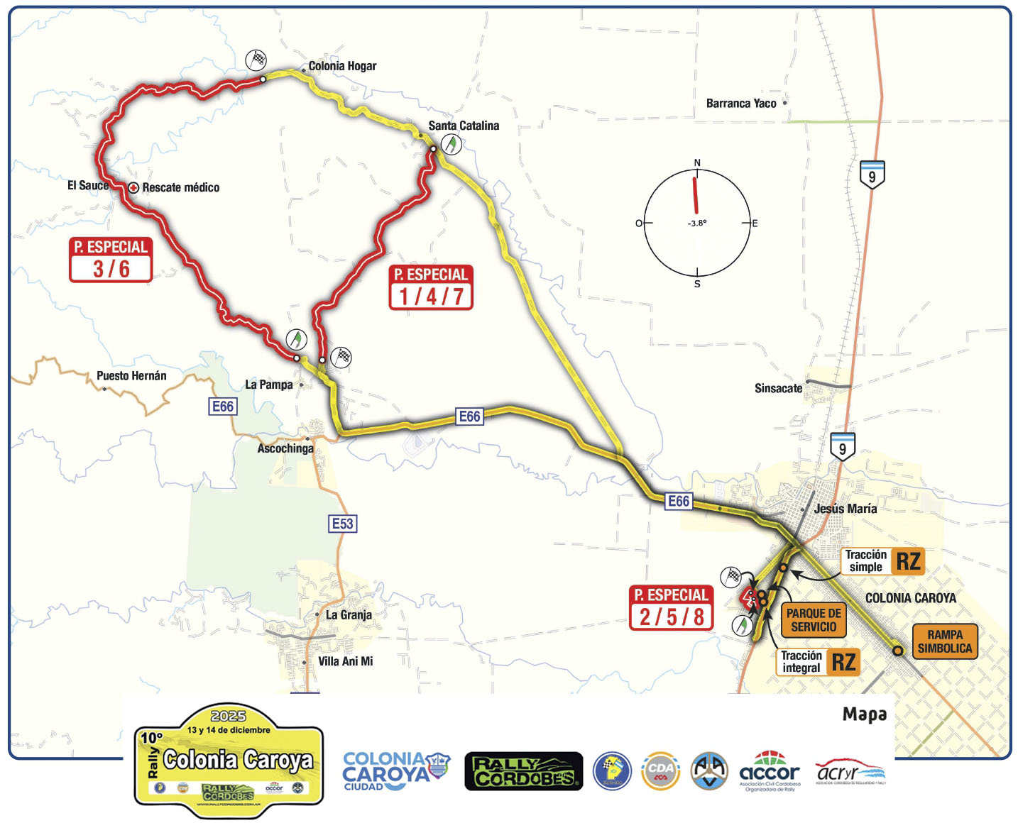 mapa rally colonia caroya 2025